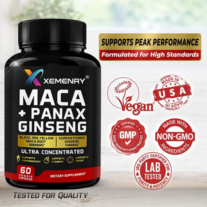 X Gold Health Maca Plus Korean Panax Ginseng 60 capsules (USA)